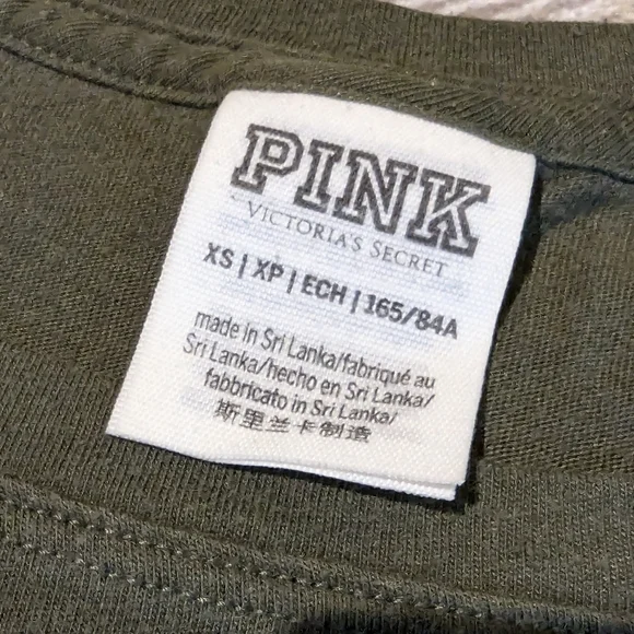 Victoria's Secret Pink T-shirt XS, army green - Picture 3 of 5